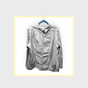 Elegant Women's Light Gray Button Down Shirt